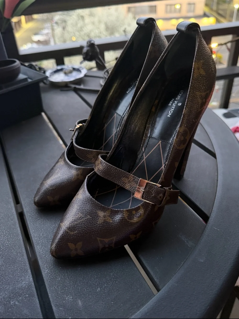 Louis Vuitton Dark Brown Monogram Mary Jane Pumps